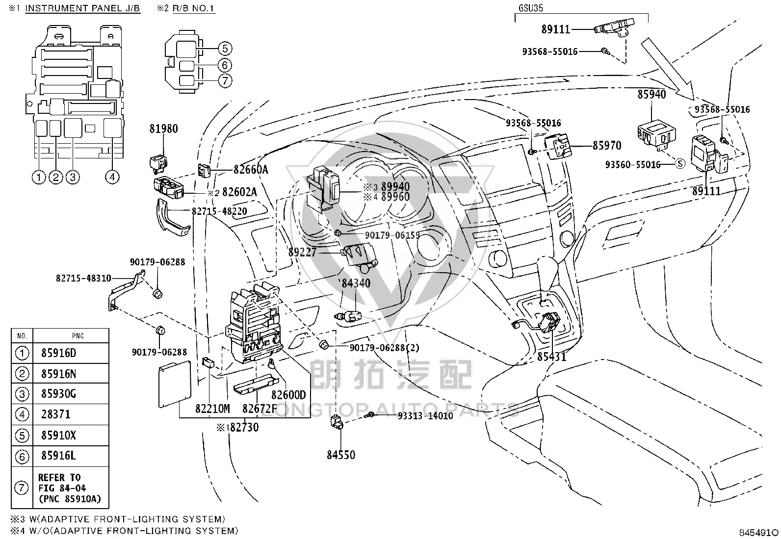 Door Open Relay Assembly 85970-48020 for Lexus RX300