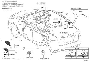 Antenna Dust Cover Assembly 86077-0K010 for Toyota FORTUNER