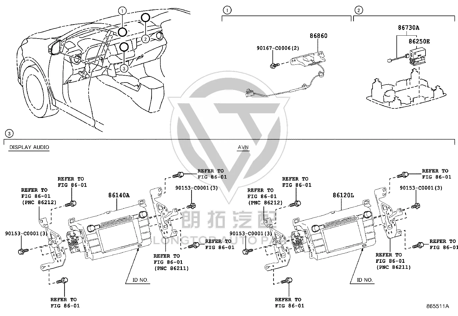 Navigation Control Module 86100-0R051 for Toyota RAV4