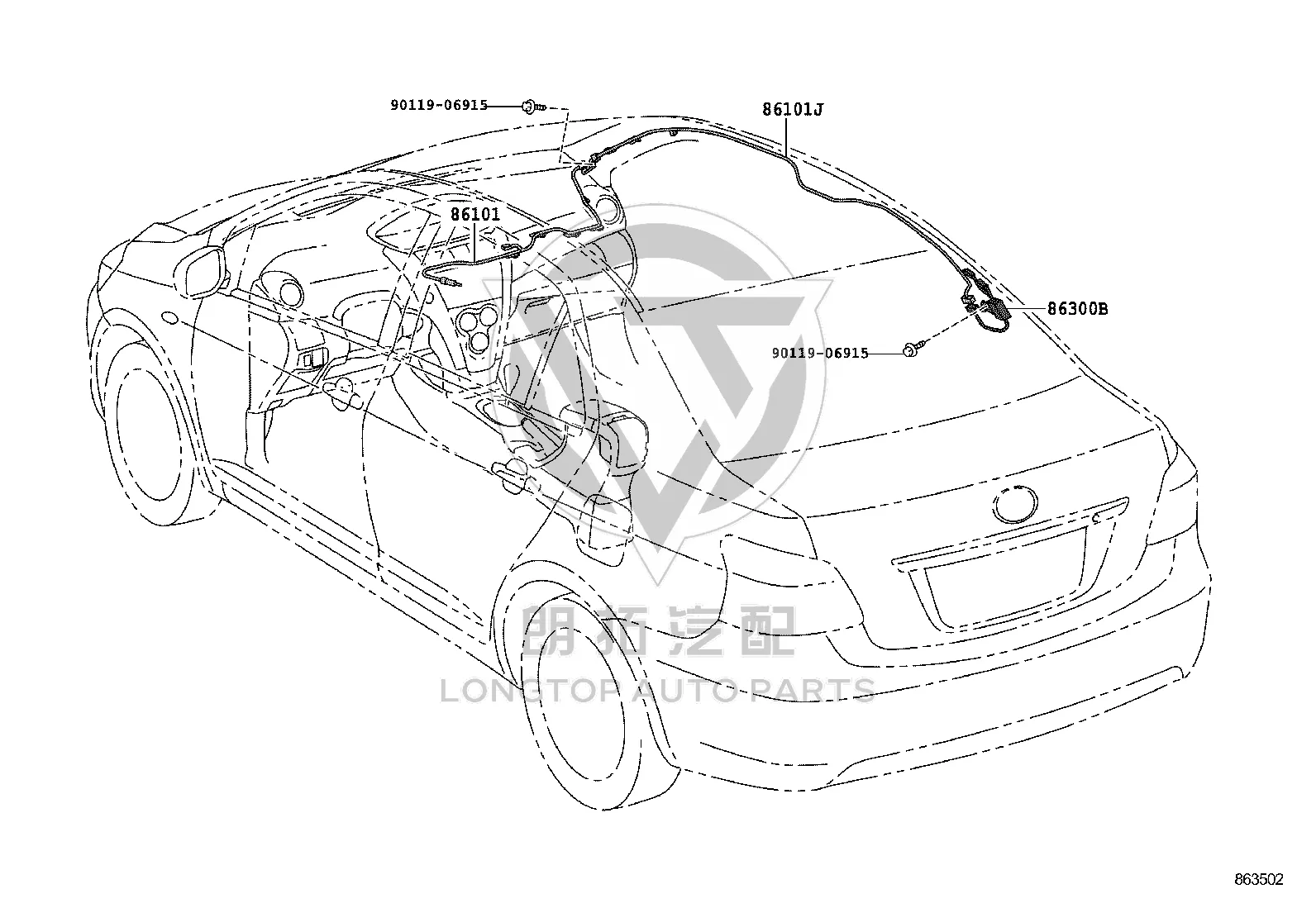 Antenna lead 86300-0D160 for Toyota Vios