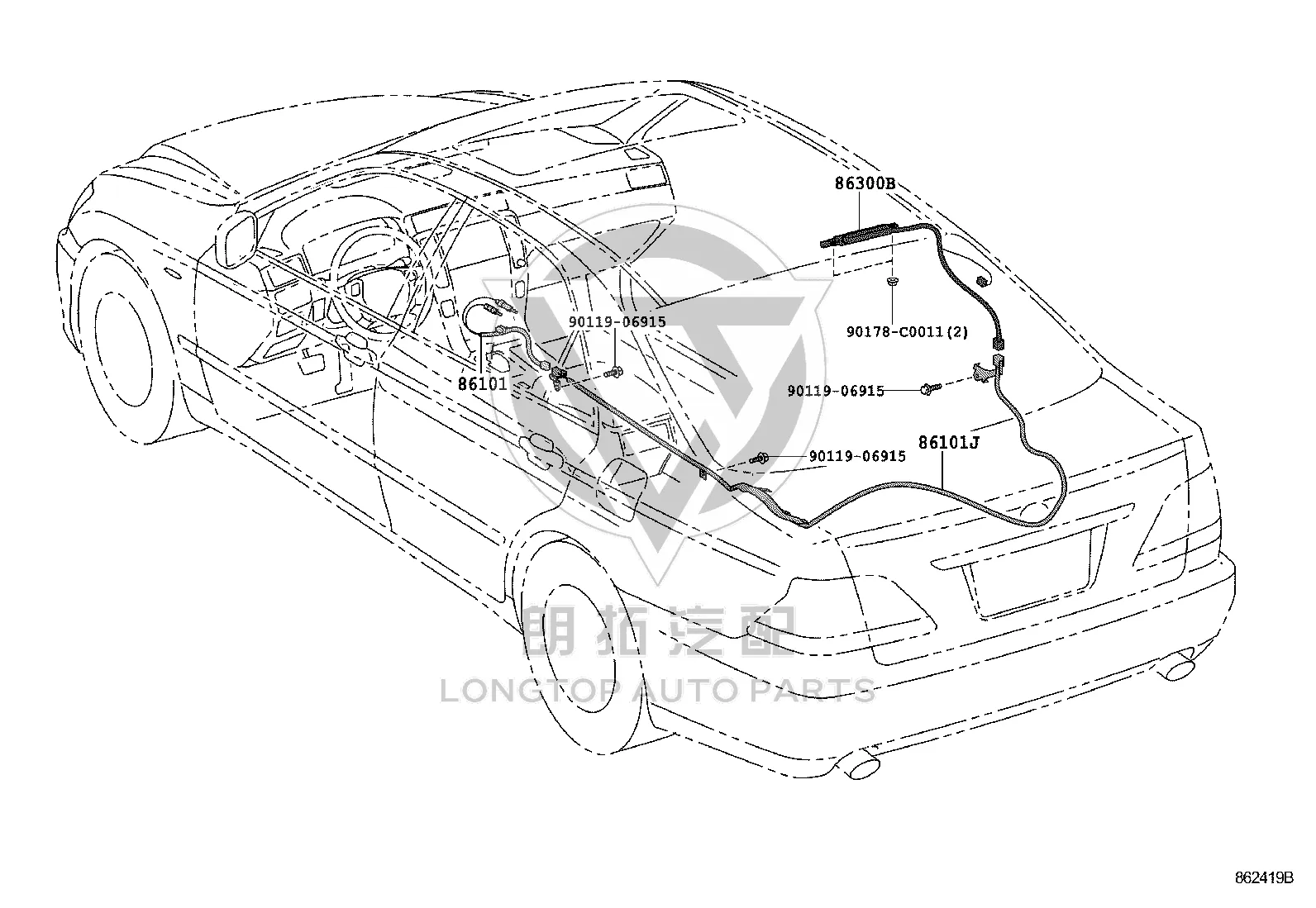 Antenna Lead 86101-0N020 for Toyota Crown