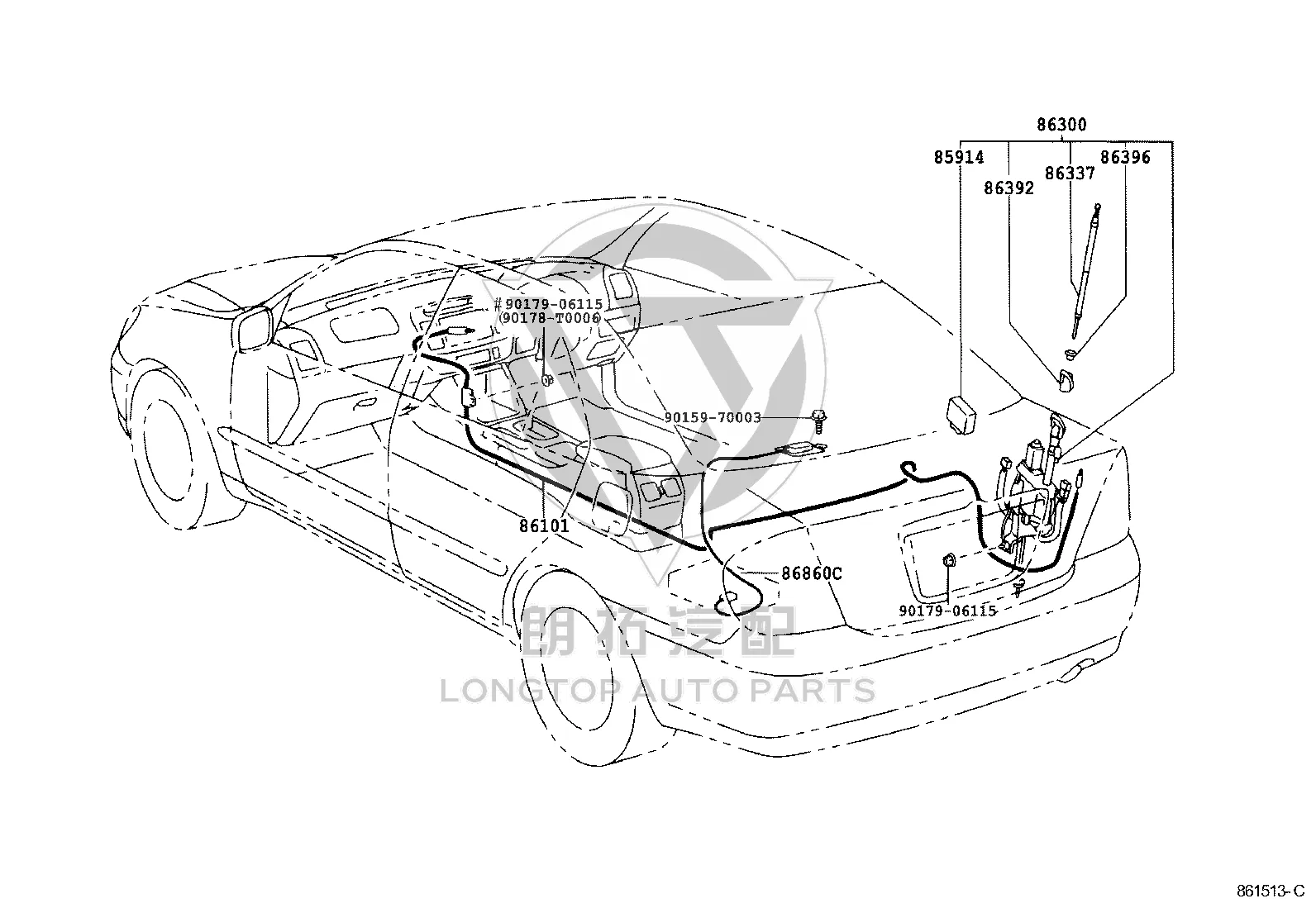 Antenna Rod 86337-33230 for Toyota Camry