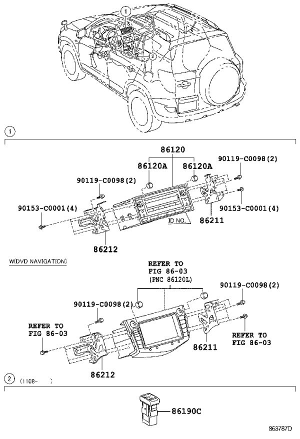 Multimedia Host 861200-R020 for Toyota RAV4