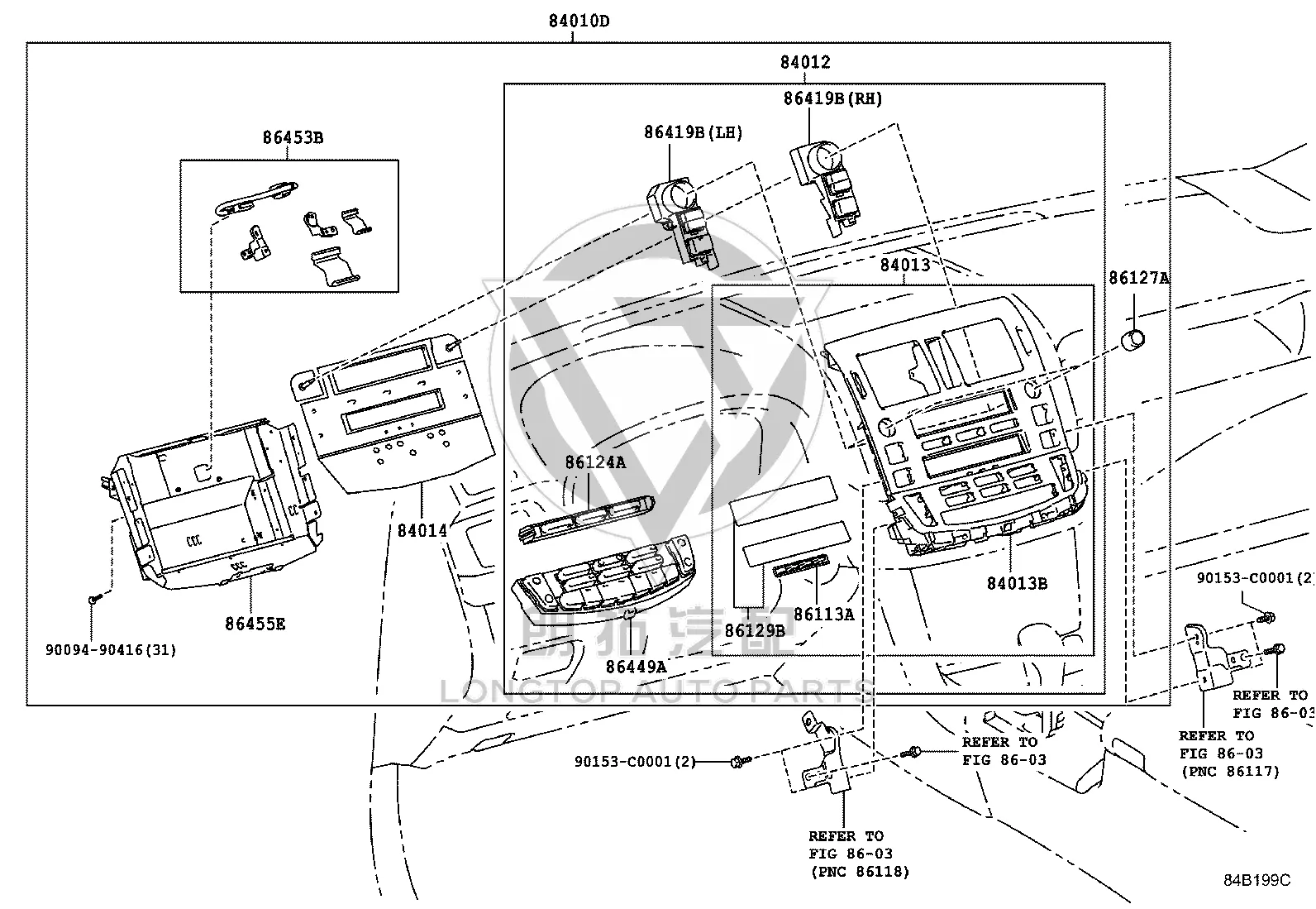 Audio module button 86419-30090 for Toyota Crown
