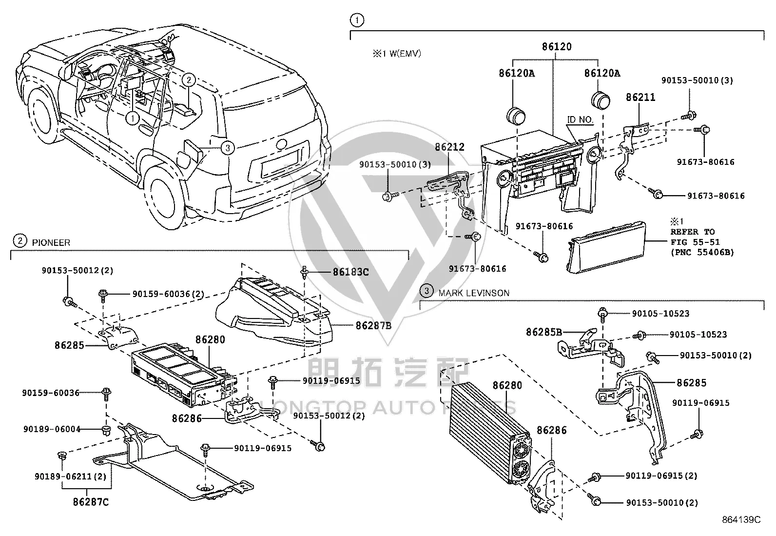 Receiver Switch 86127-60040 for Lexus GX400