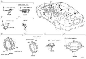 Rear door speaker (right) 86160-48110 for Toyota Crown