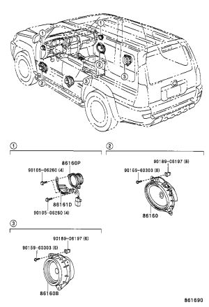 Front Door Speaker (Right) 86160-35190 for Toyota 4RUNNER