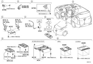 Rear Switch and Volume Assembly 86170-58100 for Toyota Alphard