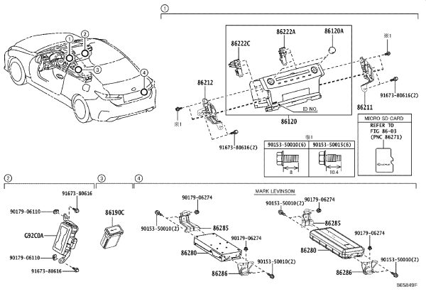 No. 1 Stereo Socket Connector Assembly 86190-11010 for Lexus ES350