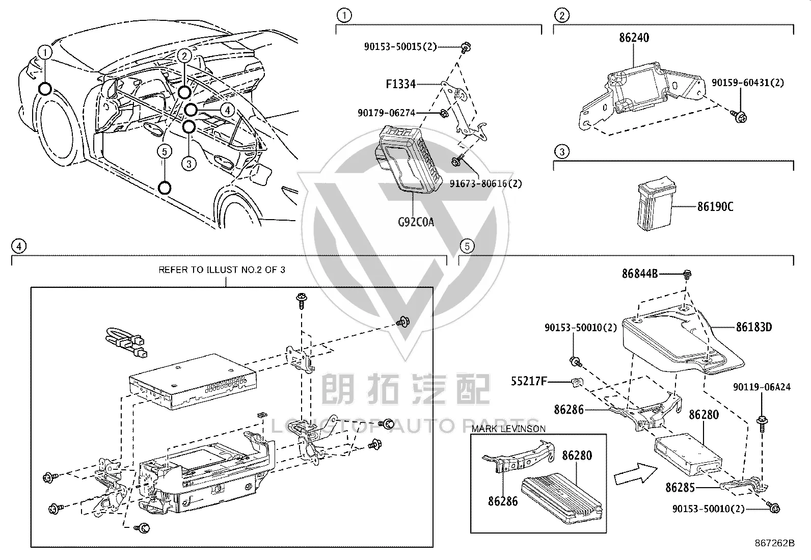 Speaker amplifier 86280-33301 for Lexus ES350
