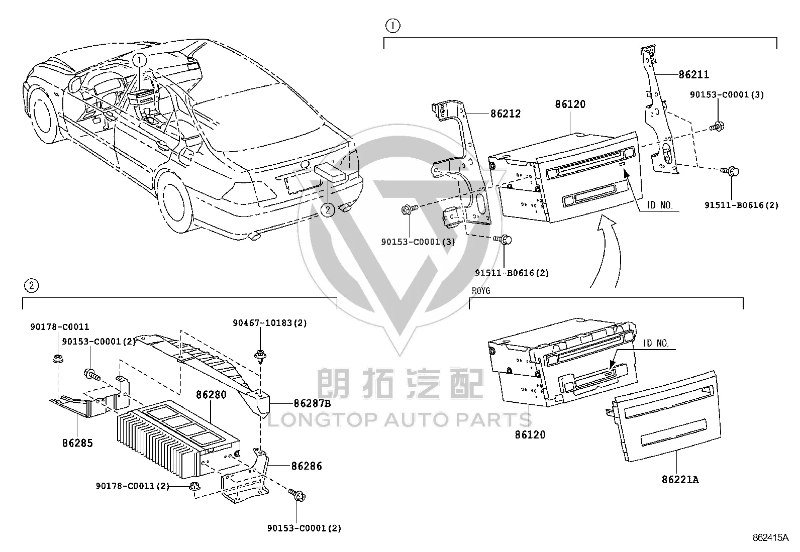 Radio Panel 86221-0N010 for Toyota Crown
