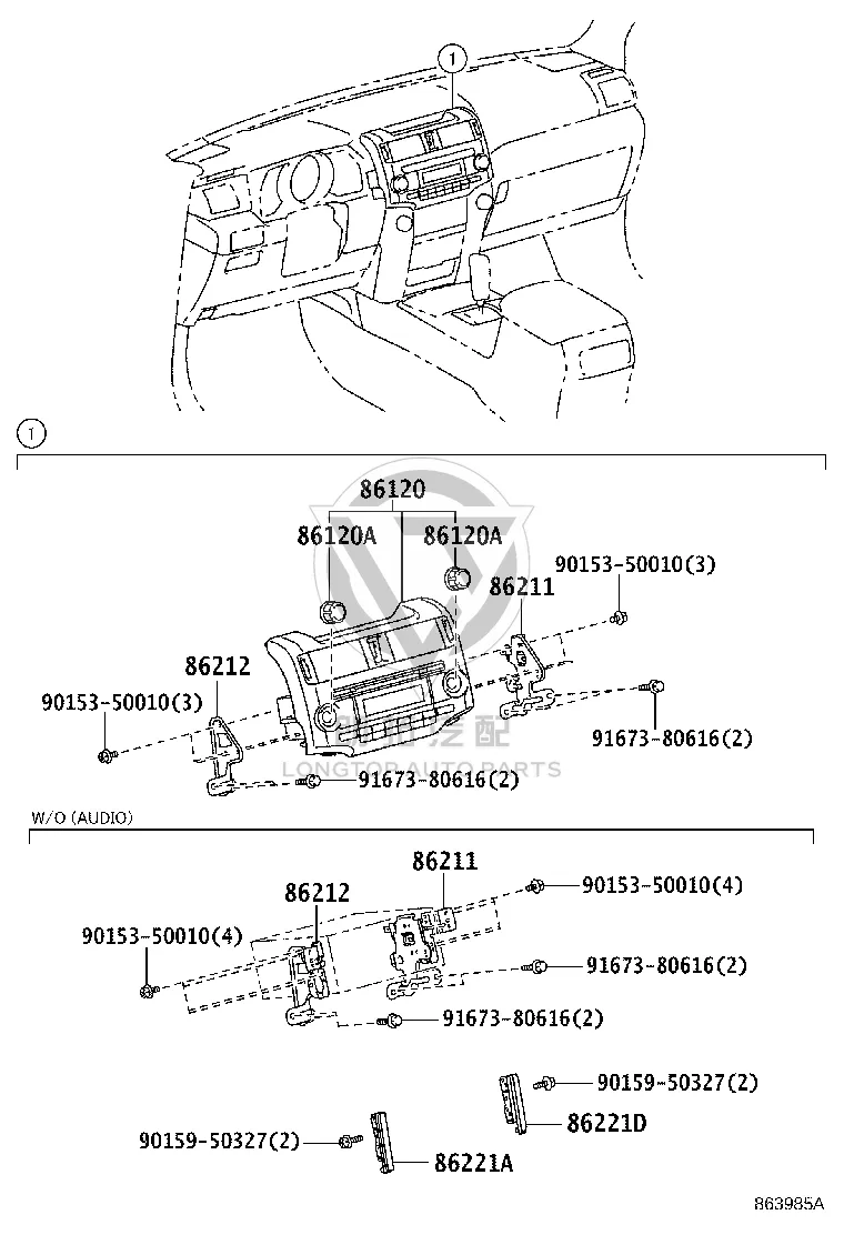 Radio Panel 86221-52060 for Toyota 4RUNNER