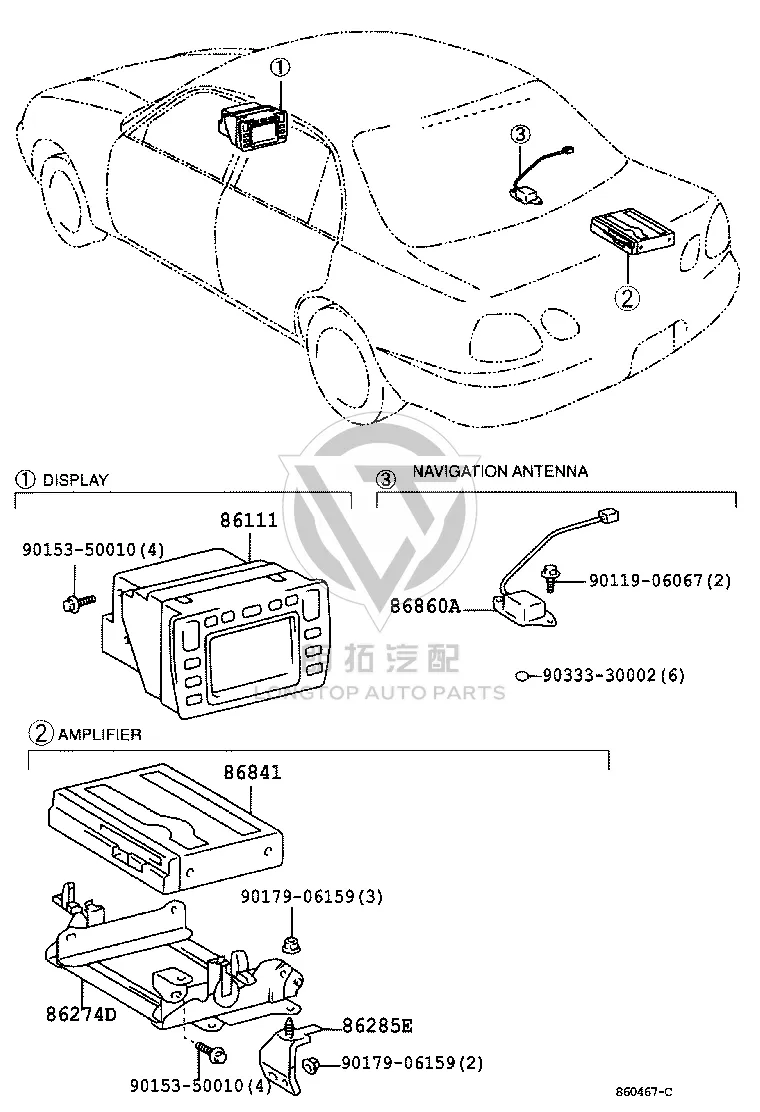 Navigation Control Module Bracket 86274-50080 for Toyota CELSIOR