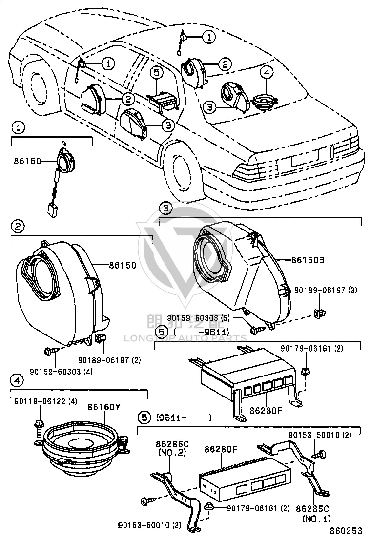 Amplifier 1 Support 86286-50010 for Toyota Celsior