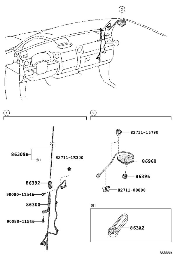 Antenna Lead 86300-0C090 for Toyota Tundra