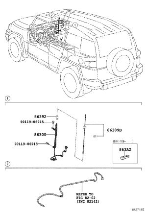 Antenna Support 86300-35190 for Toyota FJ Cruiser