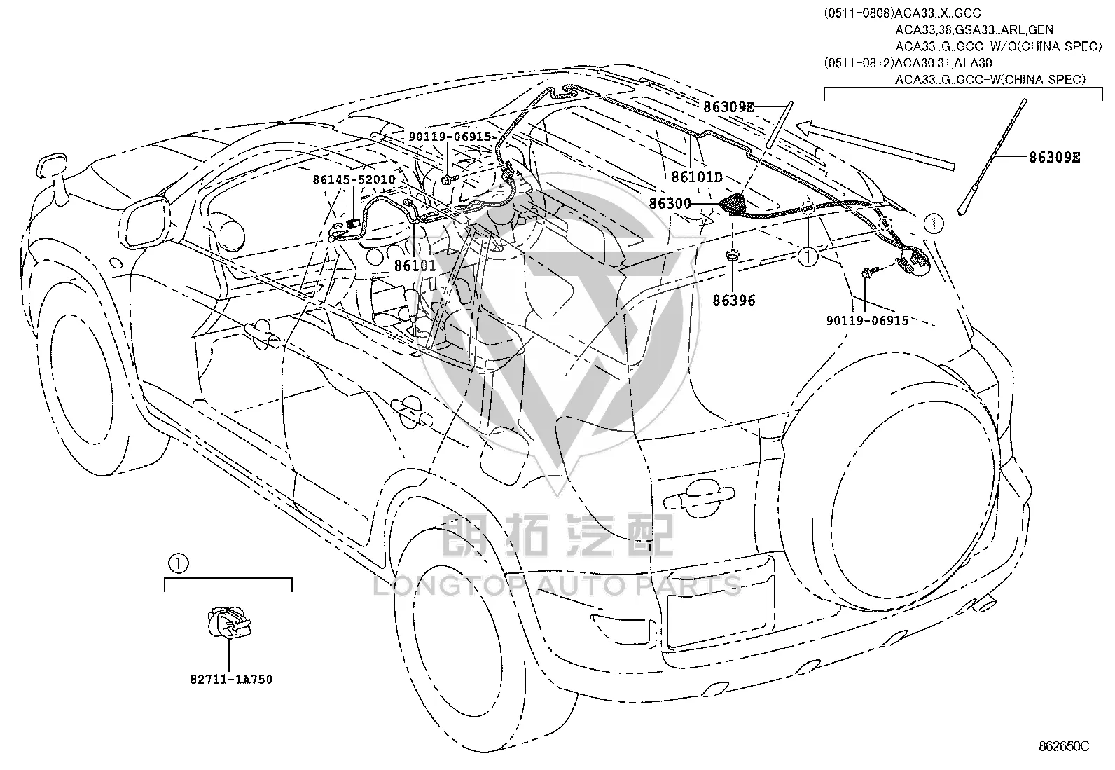 Antenna 86300-42150 for Toyota RAV4