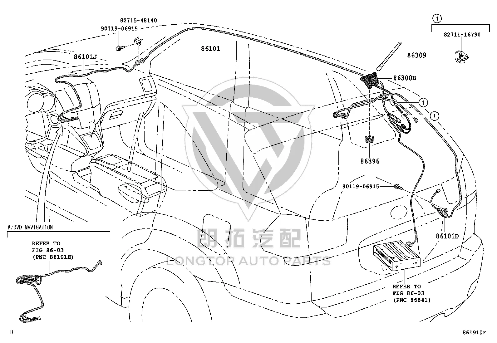 Antenna Lead 86300-48180 for Lexus RX300