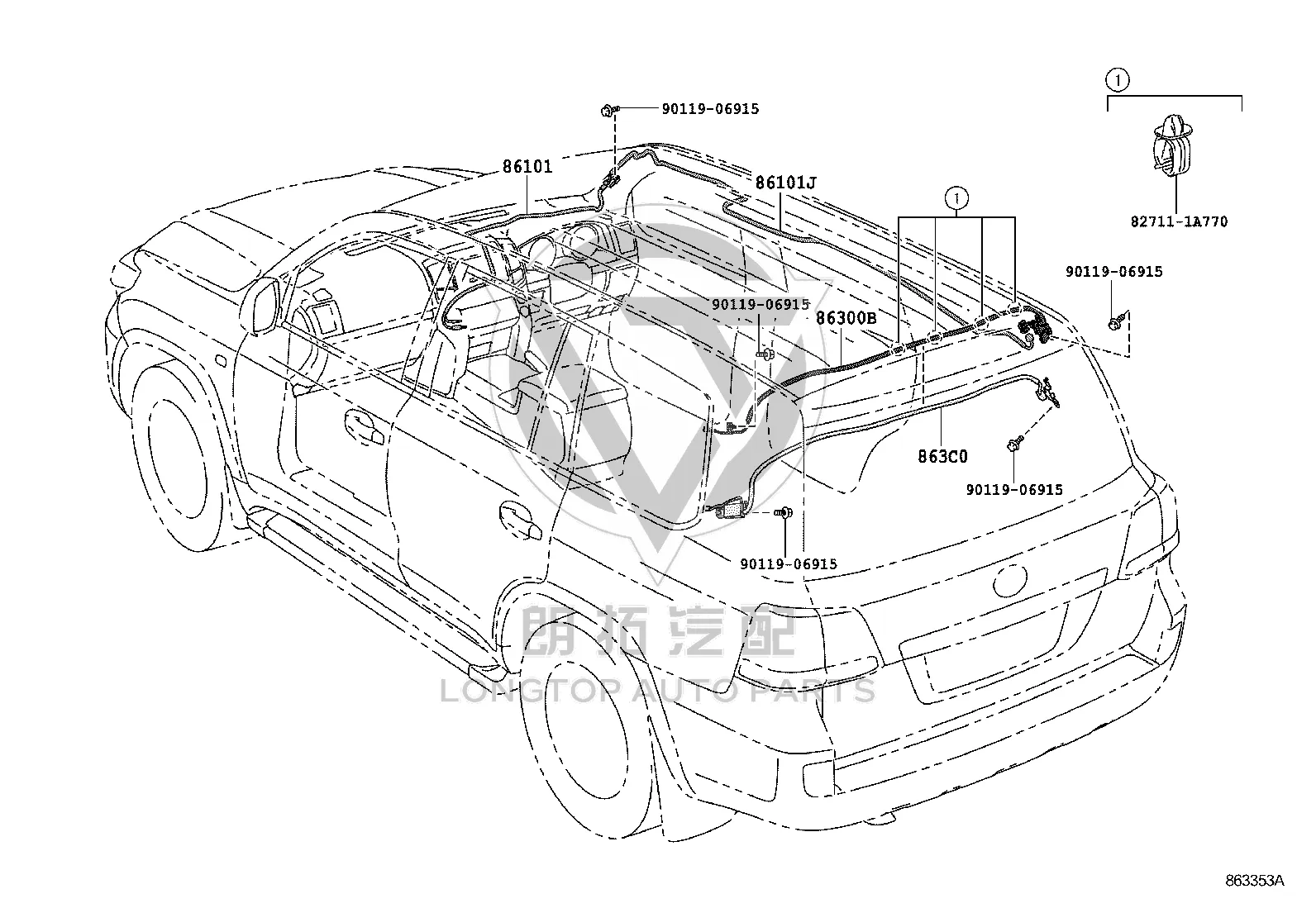 Antenna Lead 86300-60480 for Toyota Land Cruiser