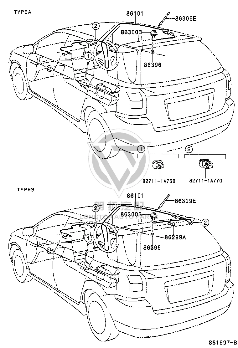 Antenna 86309-02040 for Toyota Auris