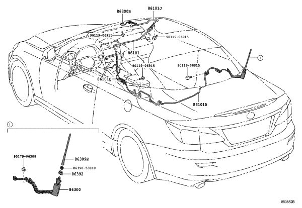 Antenna 86309-53060 for Lexus IS250C