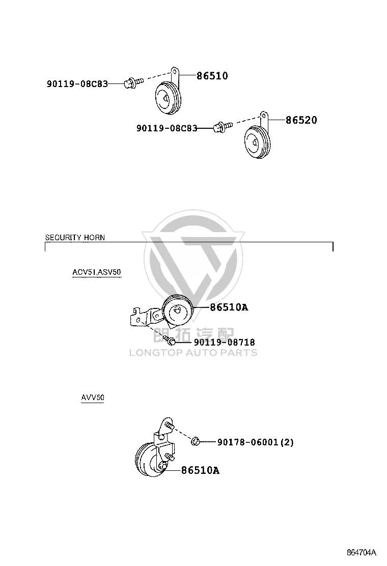 Bass Speaker 86520-06150 for Toyota Camry