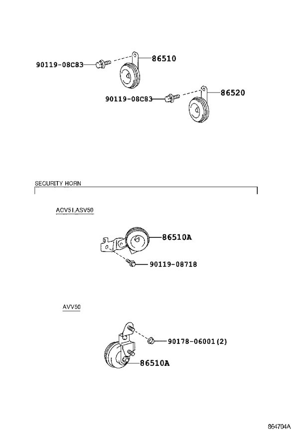 Bass Speaker 86520-06150 for Toyota Camry