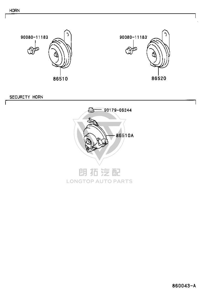 Horn speaker 86510-08010 for Toyota Solara
