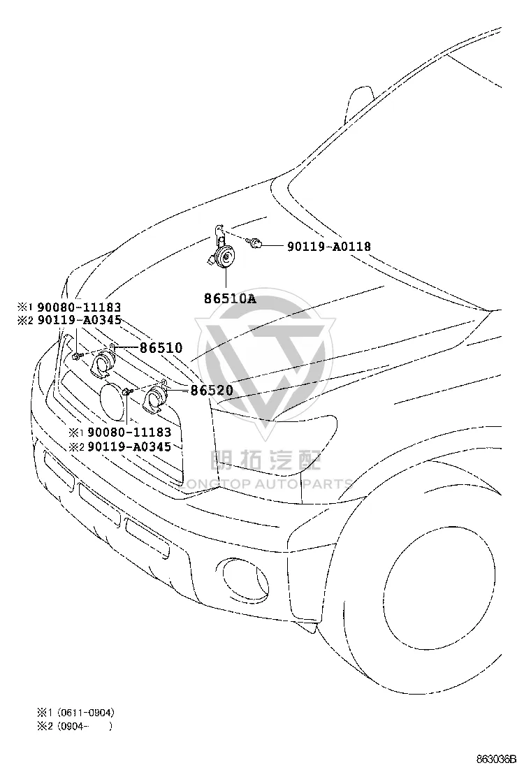 Low Note Horn 86520-0C060 for Toyota Tundra