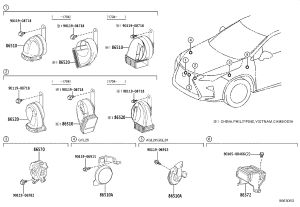 Low Tone Horn 86520-48160 for Lexus RX Series