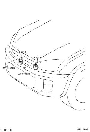 Bass speaker 86520-42080 for Toyota RAV4