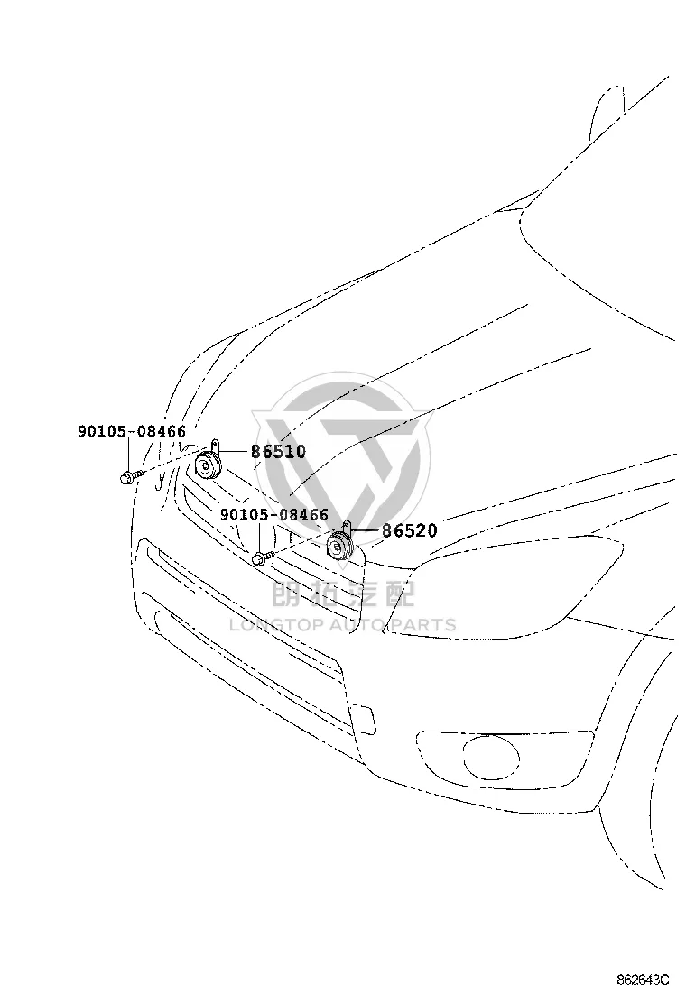 Bass speaker 86520420-91 for Toyota RAV4