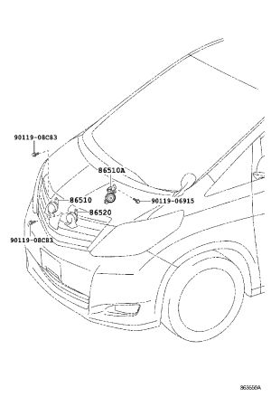 Bass Speaker 86520-58010 for Toyota Alphard