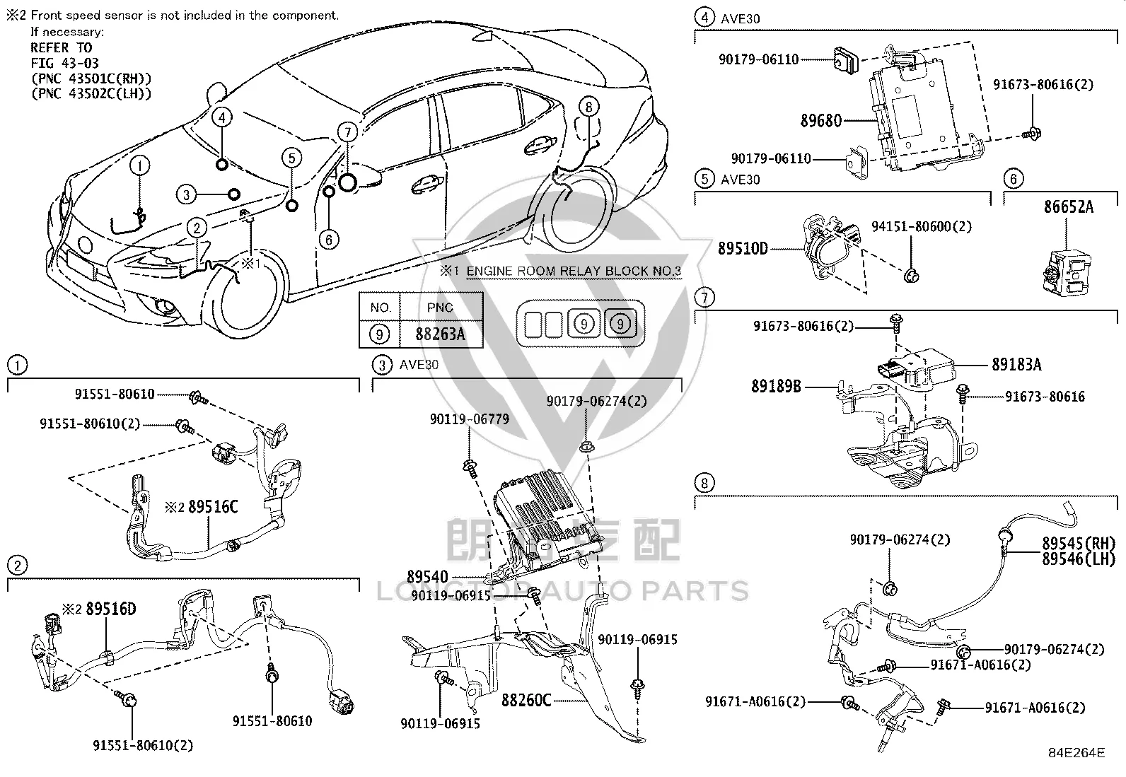 ABS Rear Wheel Harness 89516-30030 for Toyota MARK X