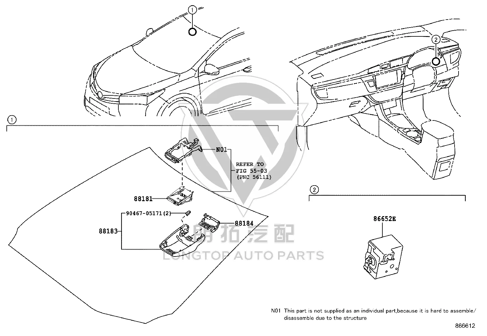 Anti-slip Control Buzzer Assembly 86652-50010 for Toyota 4RUNNER