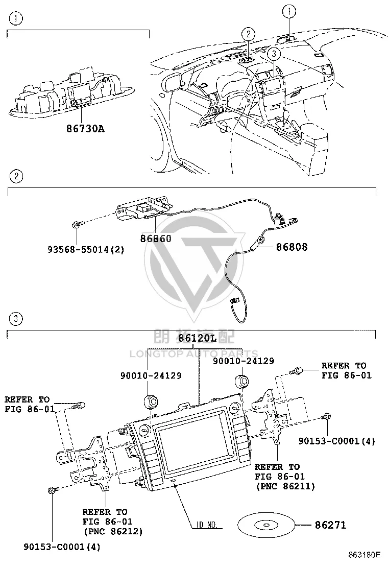 Navigation antenna 86808-02040 for Toyota Corolla