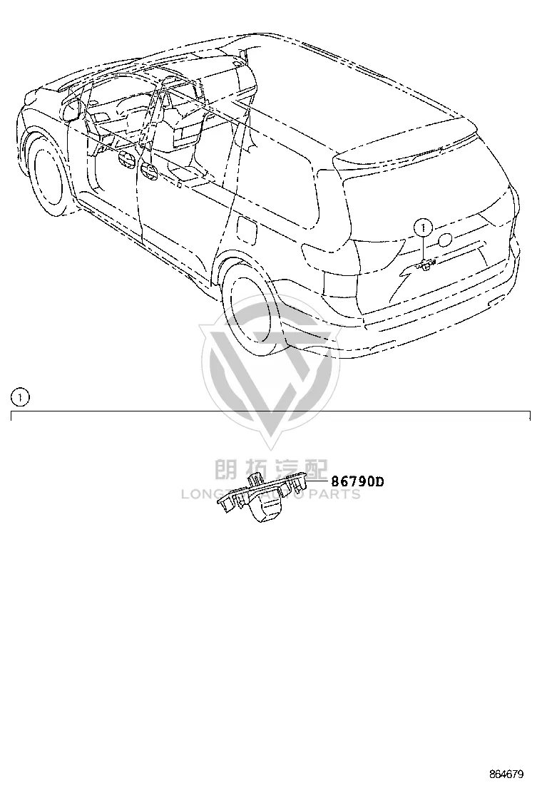 Rear View Camera 86790-08040 for Toyota Sienna