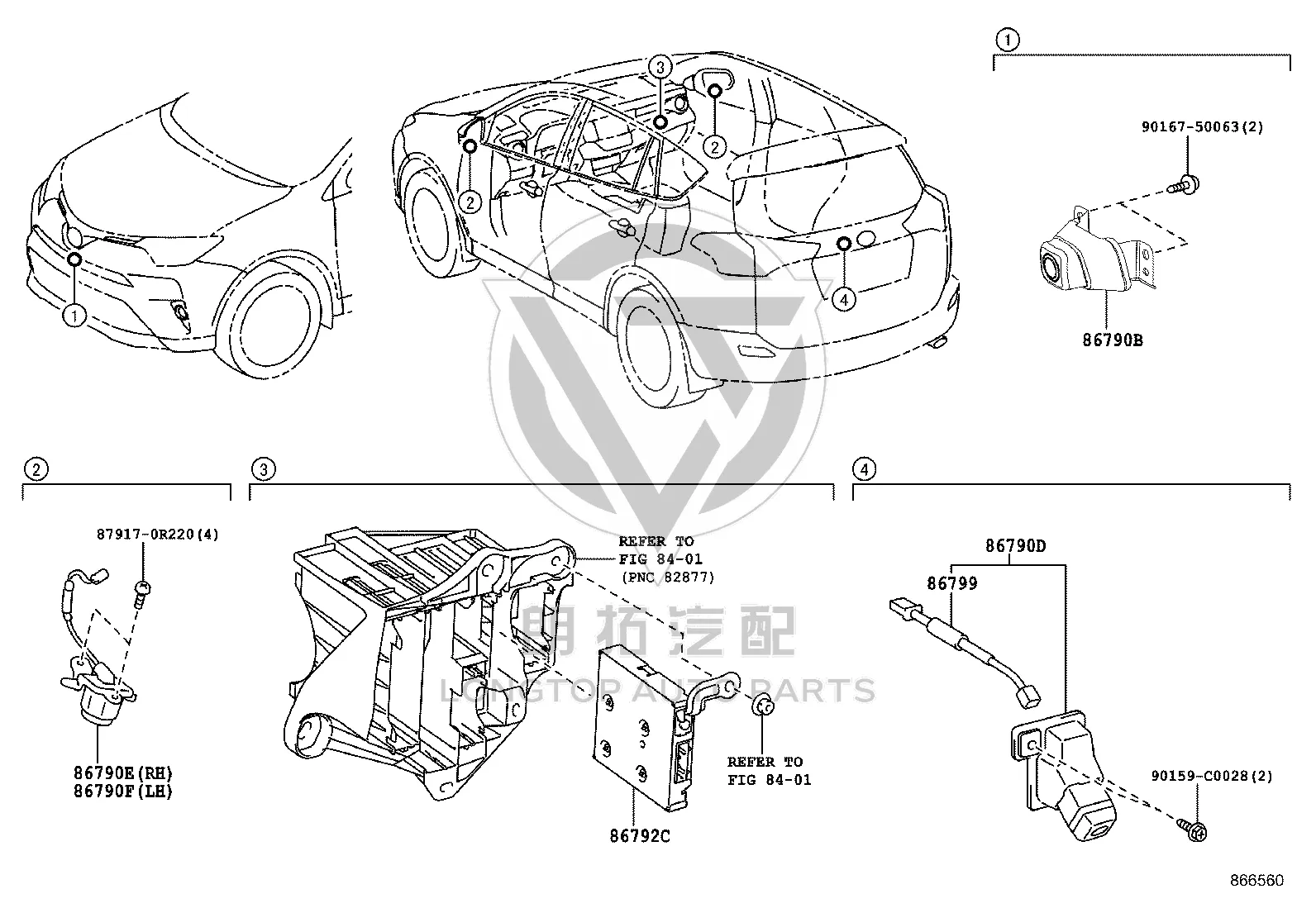 Front Camera 86790-0R040 for Toyota RAV4