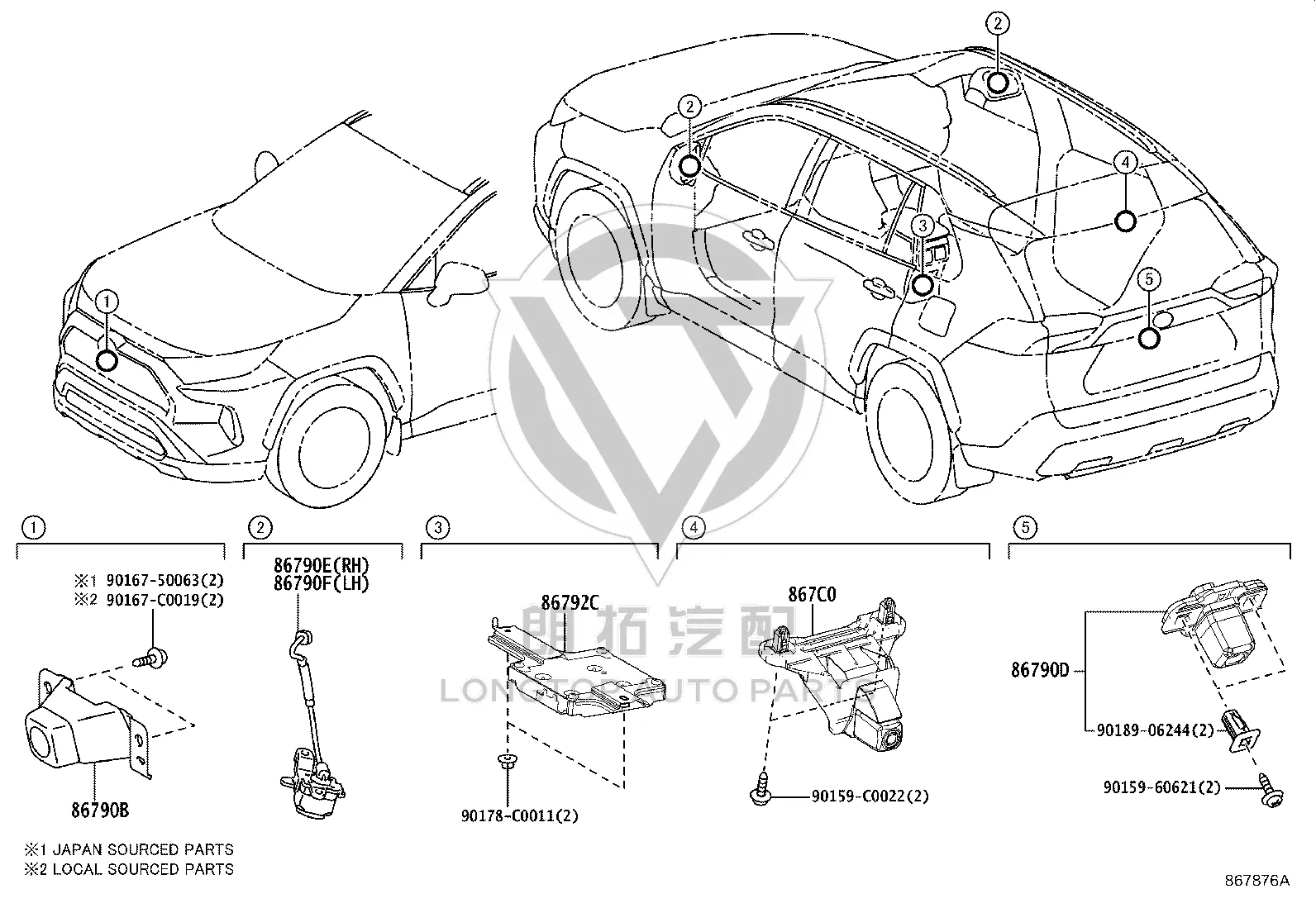 Front Camera 86790-0R180 for Toyota RAV4