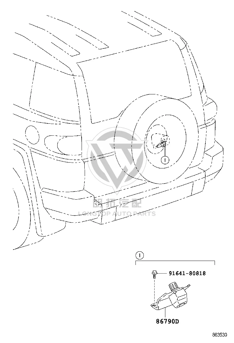 Rear View Camera 86790-35040 for Toyota FJ Cruiser