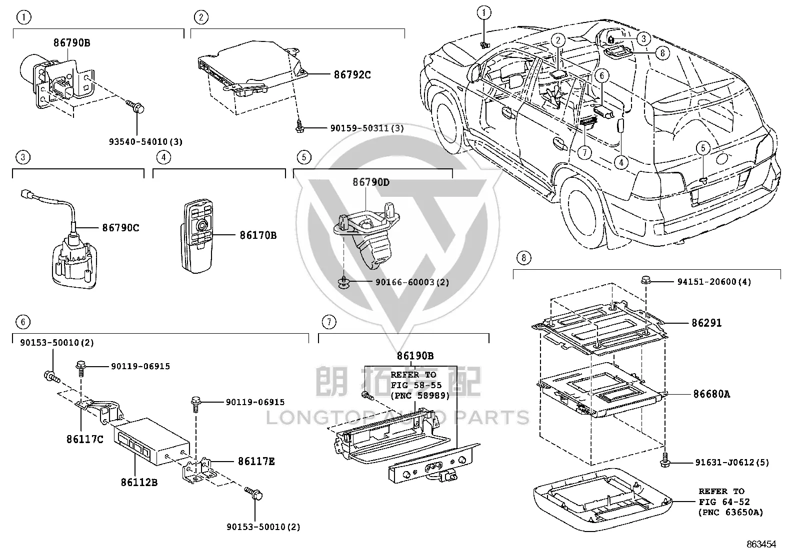 Front Camera 86790-60071 for Lexus LX