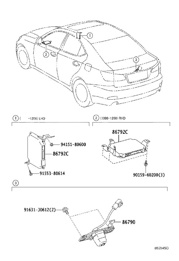Camera Control Computer 86792-53051 for Lexus IS250