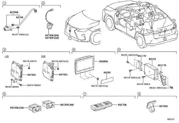 Rear Camera 867B0-48110 for Lexus RX Series