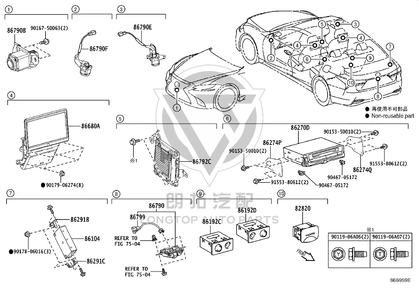 Front Camera 867B0-50060 for Lexus LS500