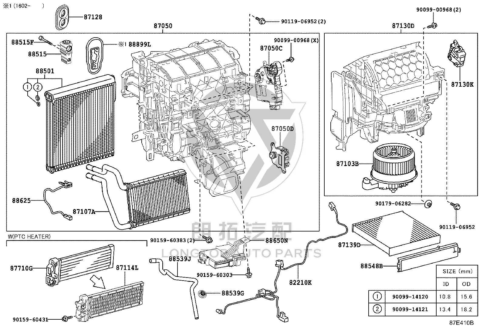 Evaporator Assembly 87050-78031 for Lexus NX