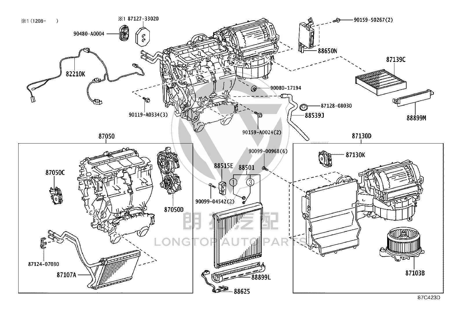 Blower Motor Assembly 87130-08110 for Toyota Sienna