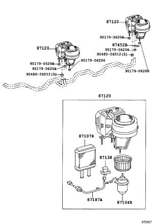 Rear Heater Unit Sub-Assembly 87107-36220 for Toyota Coaster