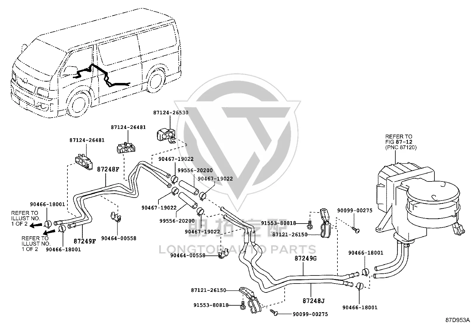 Pipe Support 87121-26150 for Toyota HIACE