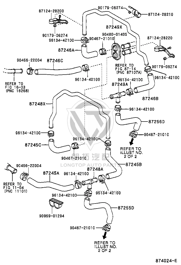 Warm Air Outlet Pipe 87207-28490 for Toyota Previa