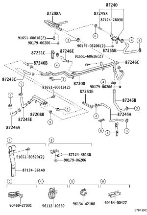 Heater Water Pipe Sub-Assembly 87208-36480 for Toyota Coaster